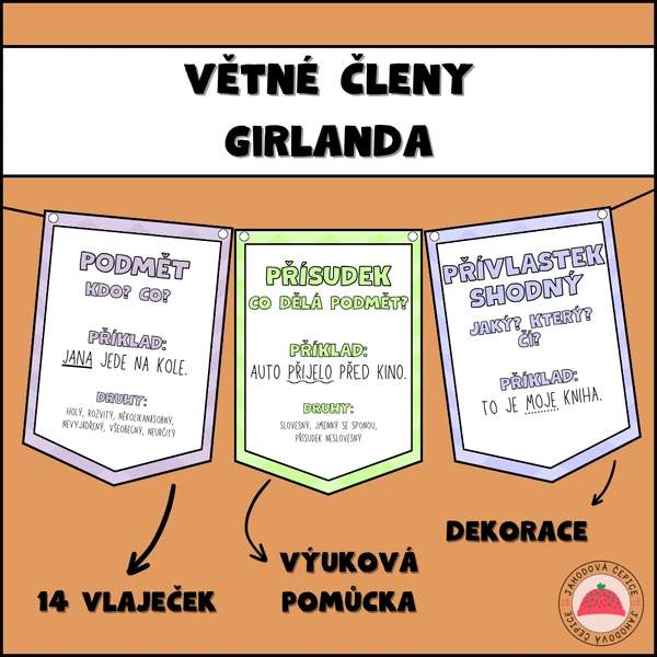 Větné členy - girlanda
