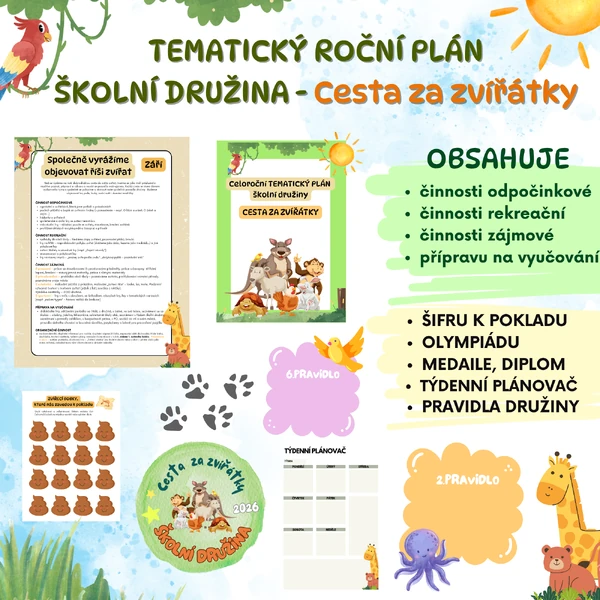 Celoroční tematický plán pro ŠKOLNÍ DRUŽINU - CESTA ZA ZVÍŘÁTKY