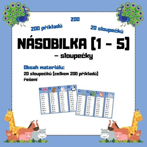 NÁSOBILKA (1 - 5) - sloupečky