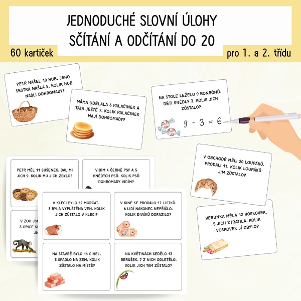Slovní úlohy - Sčítání a odčítání do 20