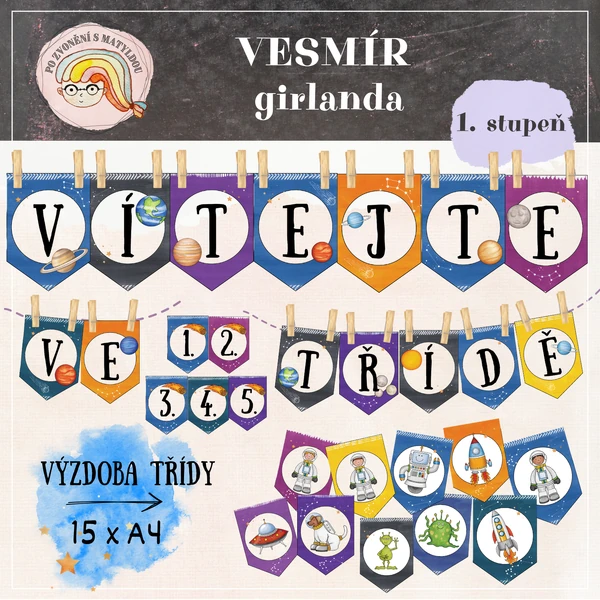 VESMÍR - uvítací girlanda