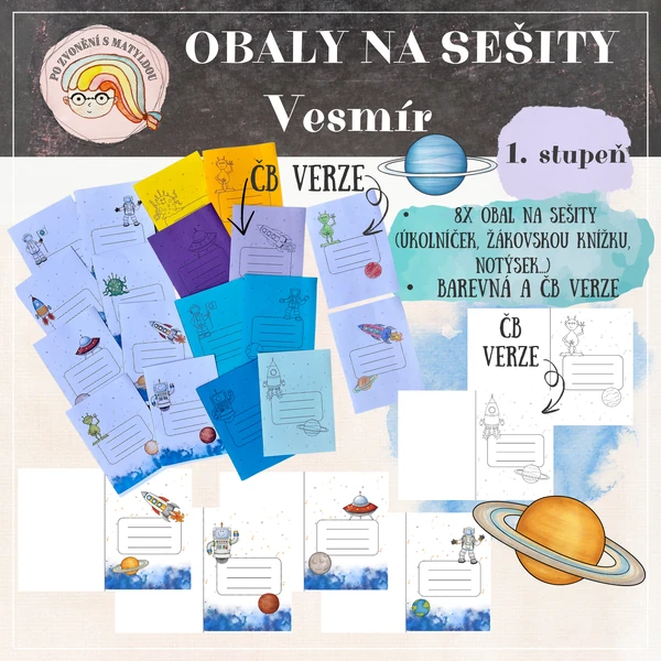 VESMÍR - obaly na sešity