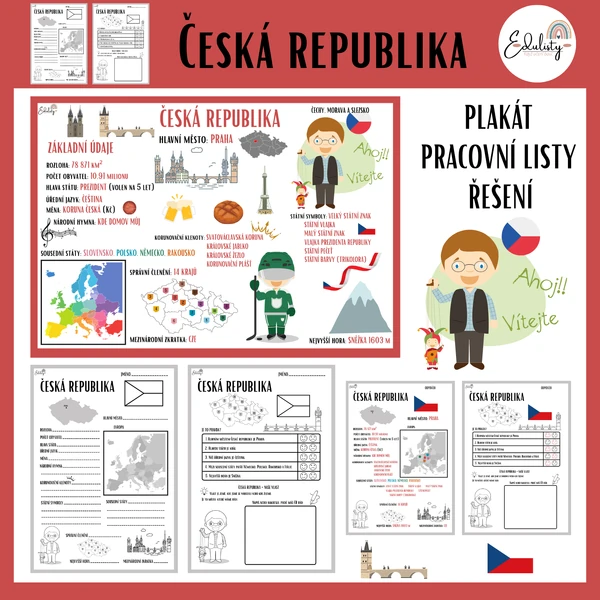 Česká republika – plakát a pracovní listy