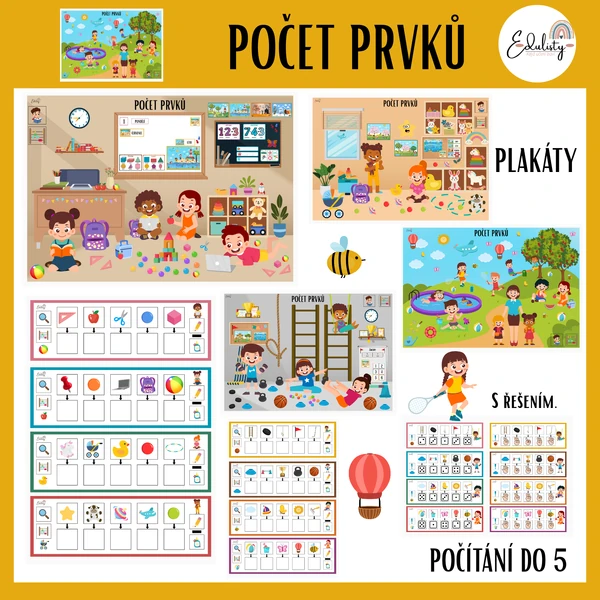 Počet prvků – Pozorovací plakáty a záznamové kartičky