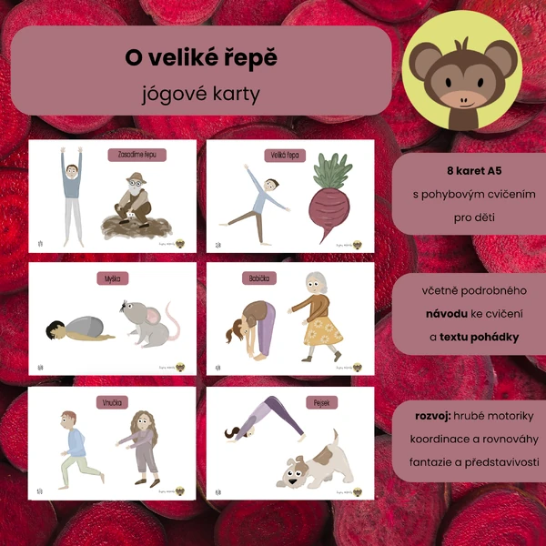 O veliké řepě - jógové kartičky 
