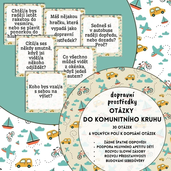 Otázky do komunitního kruhu - dopravní prostředky