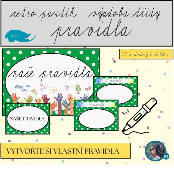 PRAVIDLA - RETRO PUNTÍK (prázdné šablony)