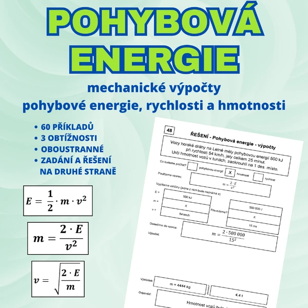 Pohybová energie - oboustranné listy
