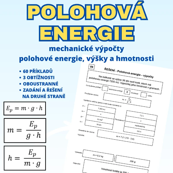 Polohová energie - oboustranné listy