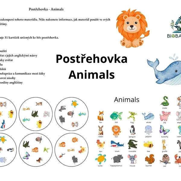Postřehovka - zvířata