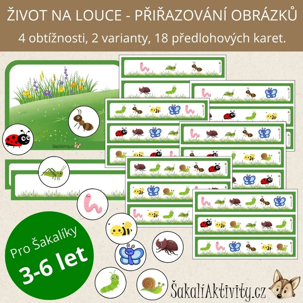  ŽIVOT NA LOUCE - přiřazování obrázků 
