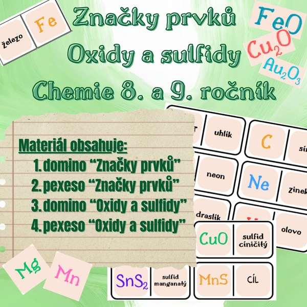 Značky prvků, názvosloví oxidů a sulfidů