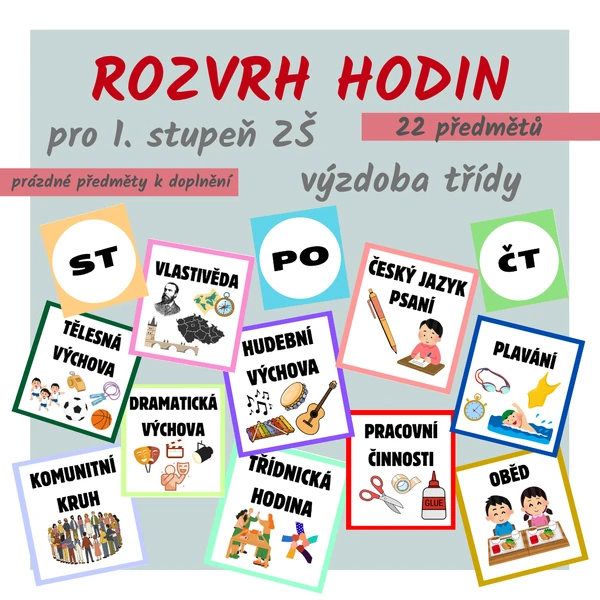 Rozvrh hodin - výzdoba třídy