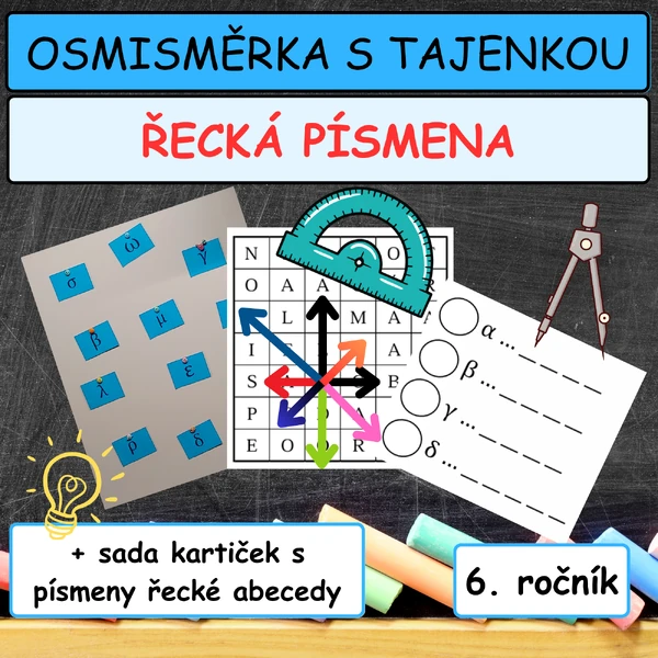 Řecká písmena - OSMISMĚRKA s tajenkou