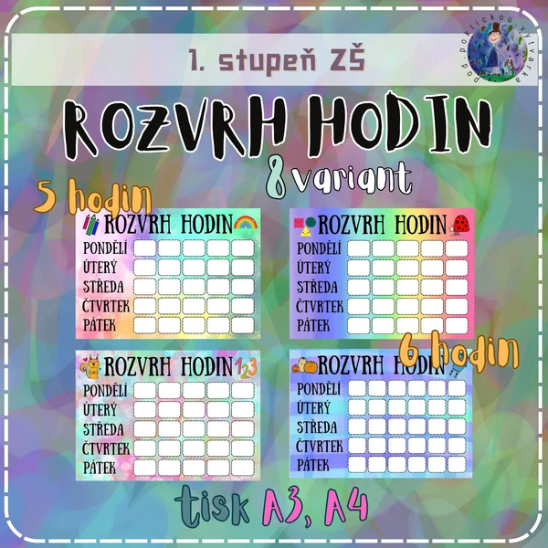 Rozvrh hodin A3, A4