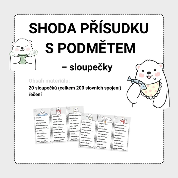 SHODA PŘÍSUDKU S PODMĚTEM - sloupečky
