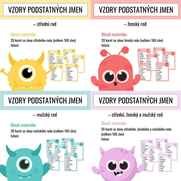 SOUBOR – VZORY PODSTATNÝCH JMEN (příšerky)