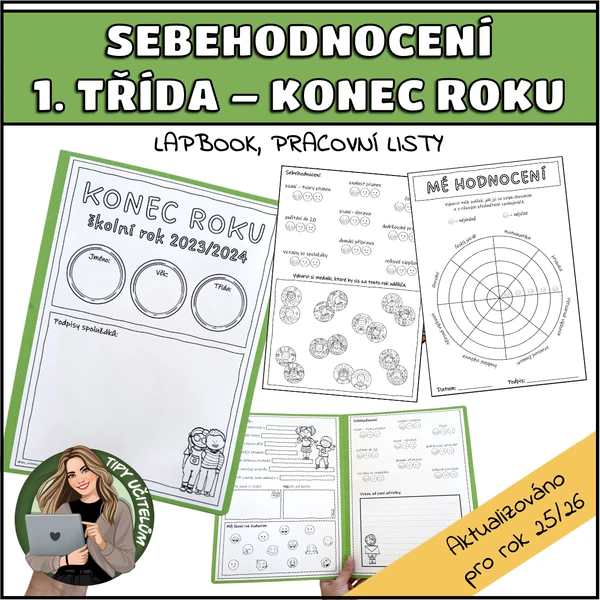 Sebehodnocení - 1. třída (pracovní listy, lapbook)