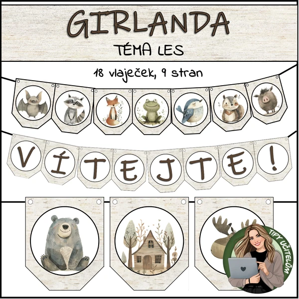 Girlanda, výzdoba třídy - téma LES