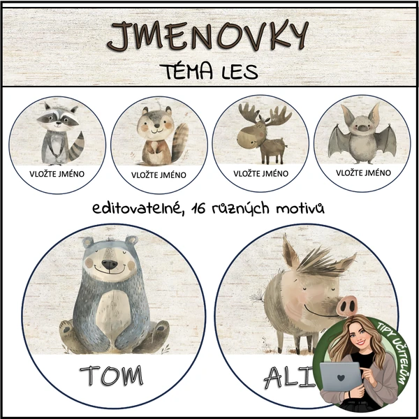 Jmenovky - téma LES