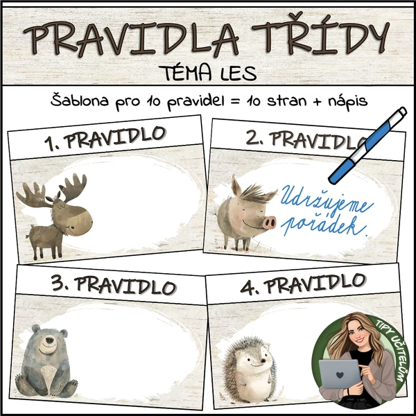 Třídní pravidla (šablona) - téma LES