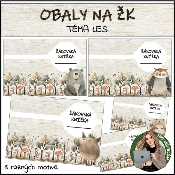 Obaly na žákovskou knížku - téma LES