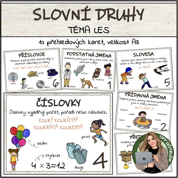 Slovní druhy - téma LES