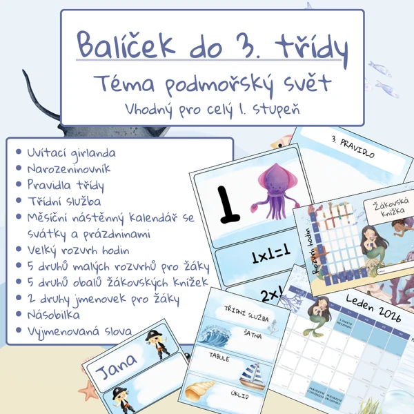 PODMOŘSKÝ SVĚT - balíček třídní výzdoby