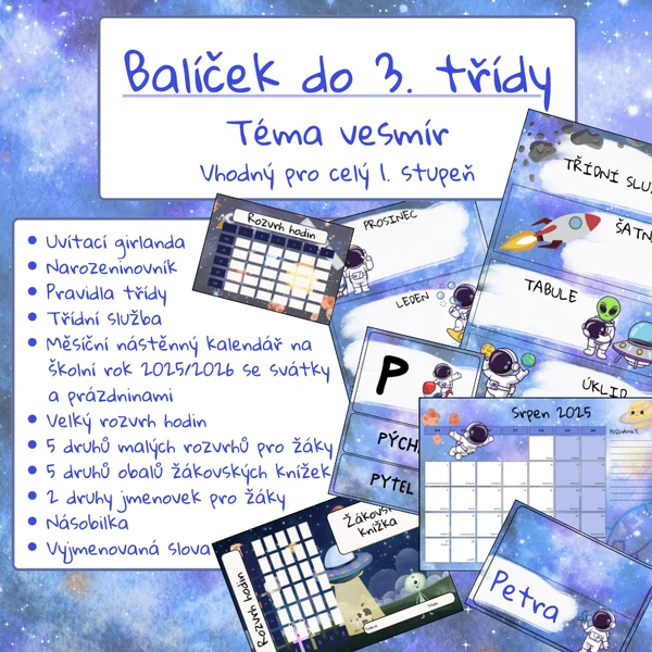 VESMÍR - balíček třídní výzdoby
