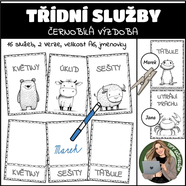 Třídní pravidla - černobílá výzdoba