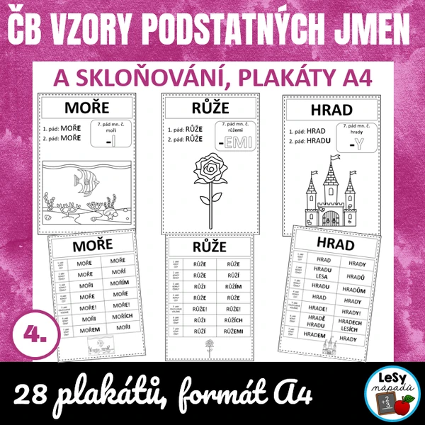 Vzory se skloňováním - čb plakáty