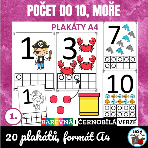Čísla do 10 - plakáty moře