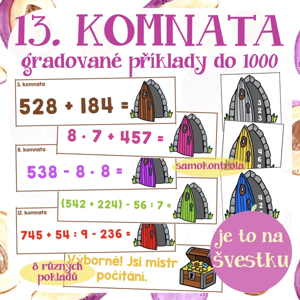 13. komnata - počítání do 1000 - gradované příklady