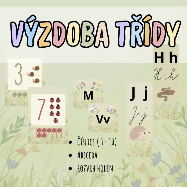 Výzdoba třídy (číslice, abeceda, rozvrh hodin)