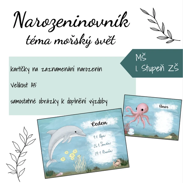 Narozeninovník - téma mořský svět