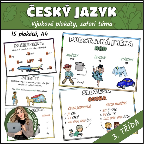 Plakáty do ČJ, 3. třída - safari téma