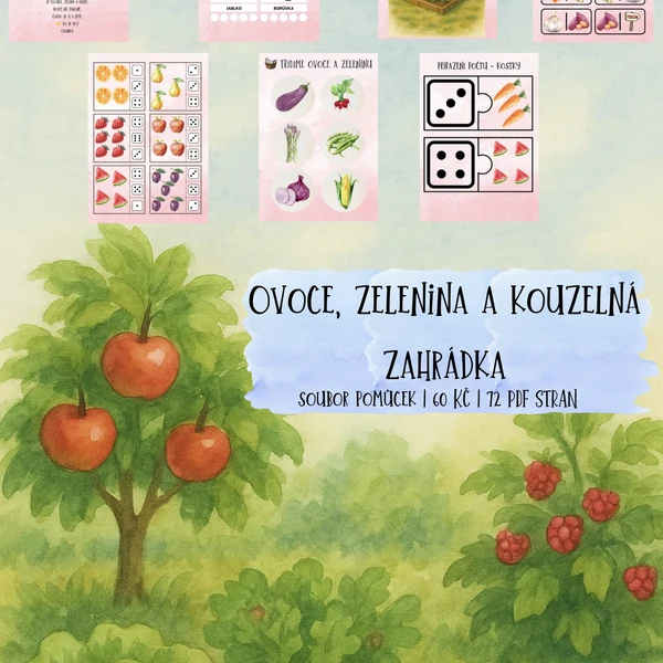 🍎🥦 OVOCE, ZELENINA A KOUZELNÁ ZAHRÁDKA – soubor aktivit pro mateřské školy 🌿✨