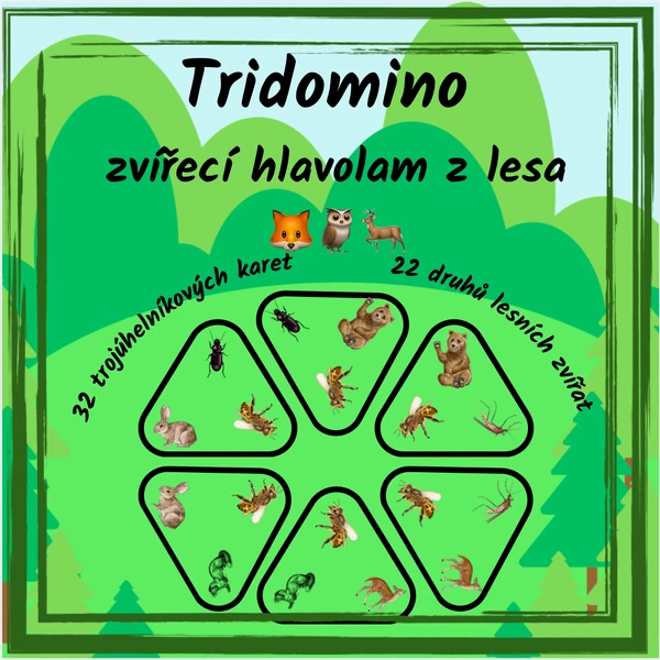 Tridomino – zvířecí hlavolam z lesa 