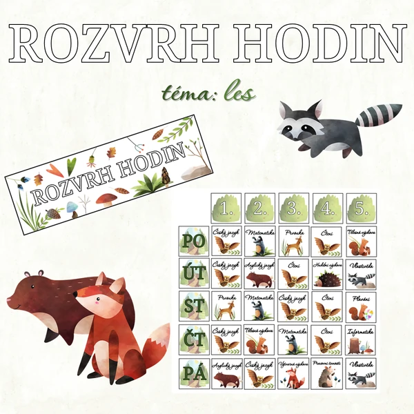Rozvrh hodin - les
