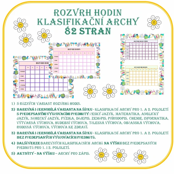 ROZVRHY HODIN + KLASIFIKAČNÍ ARCHY