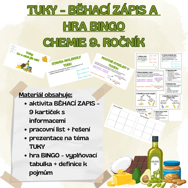 Tuky - Běhací zápis a hra bingo