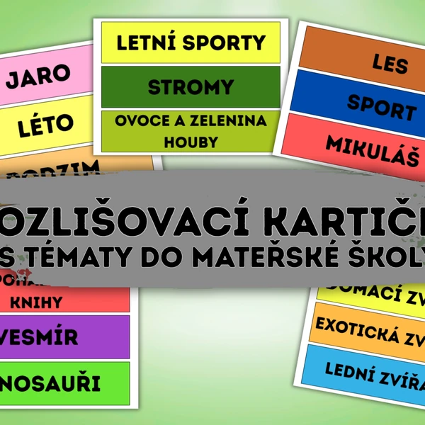 Rozlišovací kartičky s tématy do MŠ