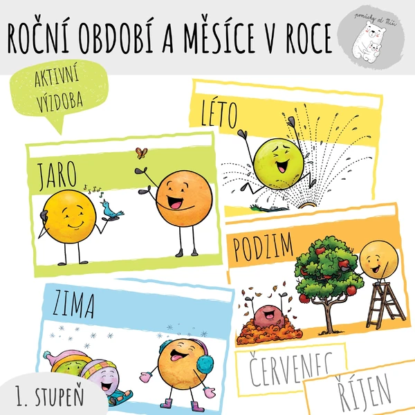 Roční období a měsíce v roce - veselá výzdoba 