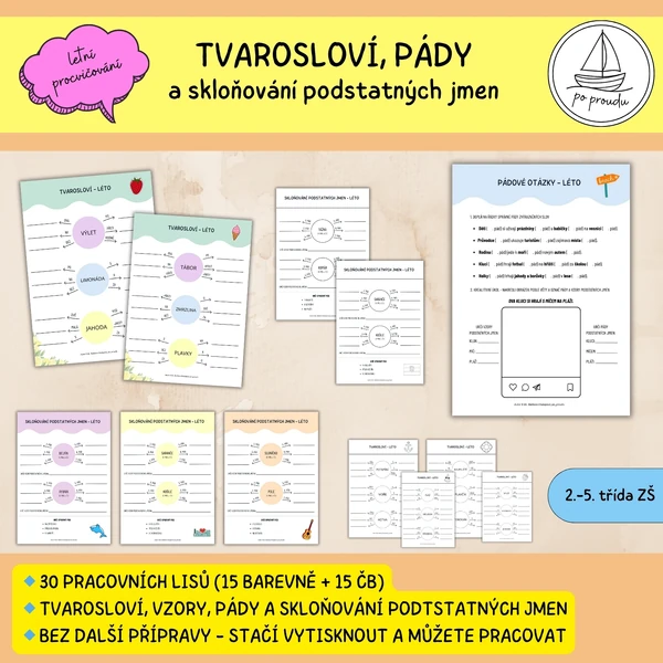 Tvarosloví, pády a skloňování podstatných jmen (léto)
