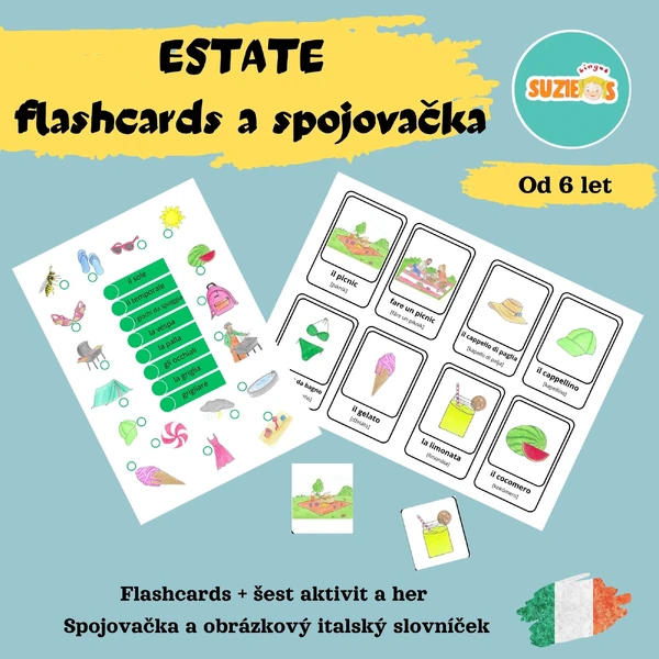 Estate/léto - flashcards a spojovačky