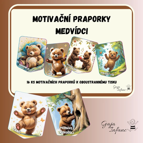Motivační praporky- Medvídci