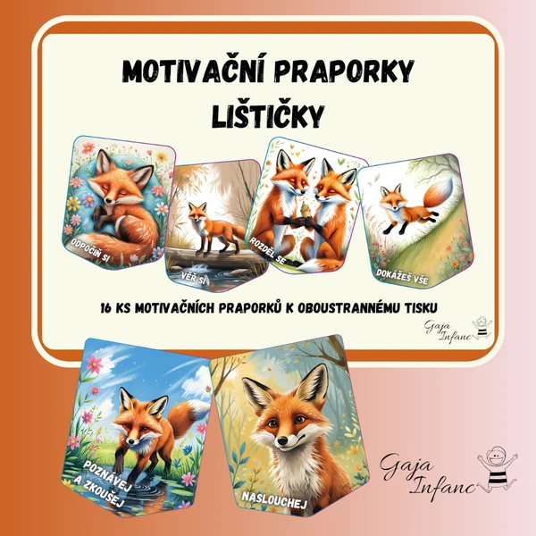Motivační praporky- Lištičky
