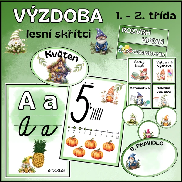 Výzdoba třídy: Lesní skřítci 