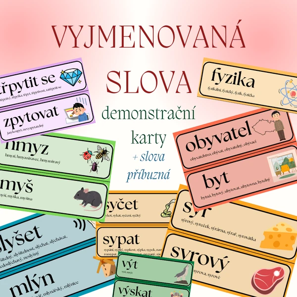 Vyjmenovaná slova - demonstrační karty