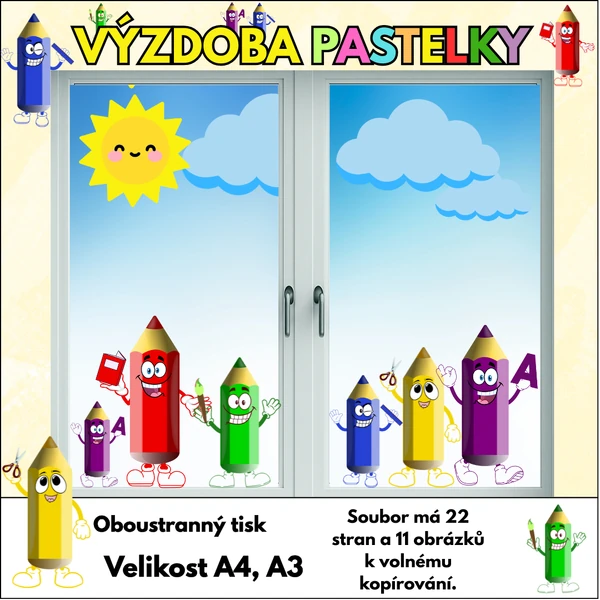  BAREVNÉ PASTELKY – OBOUSTRANNÁ VÝZDOBA (A3 / A4)